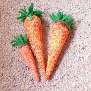Handmade Fabric and Stuffing Spring Carrots
